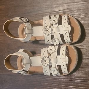 Girls Rachel Shoes White Sandals Size 11